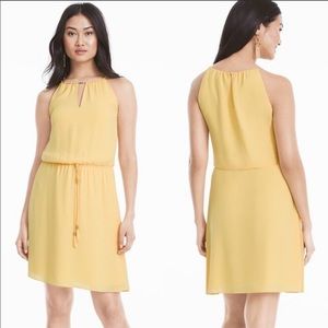 WHBM Sleeveless Flowy Soft Yellow Summer Dress
